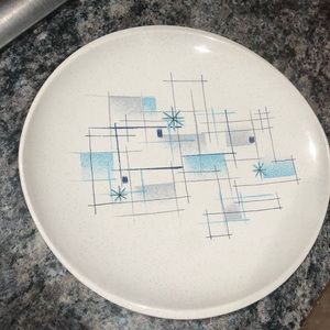 4 VINTAGE Franciscan Pottery Oasis Blue Mid-Century 1962 Serving Platter